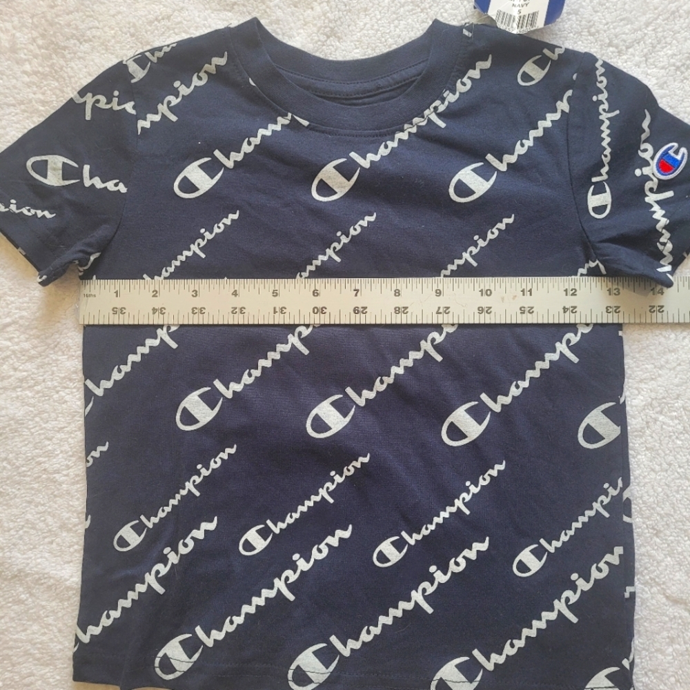 NWT Kids Champion SS tee Sz 5 Navy Blue